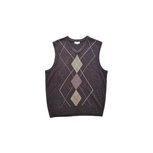 Vintage Dockers Brown Argyle Sweater Vest Women's Large